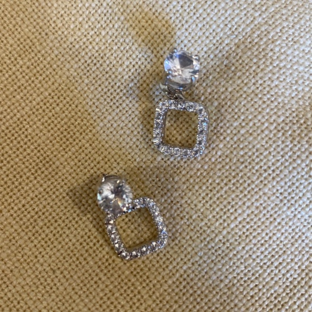 NEW. Make a statement in these beautiful crystal pierced earrings. Handcrafted.